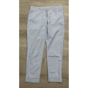 Vineyard Vines Women Blue White Striped Seersucker Breaker Pants Coastal Prep 6